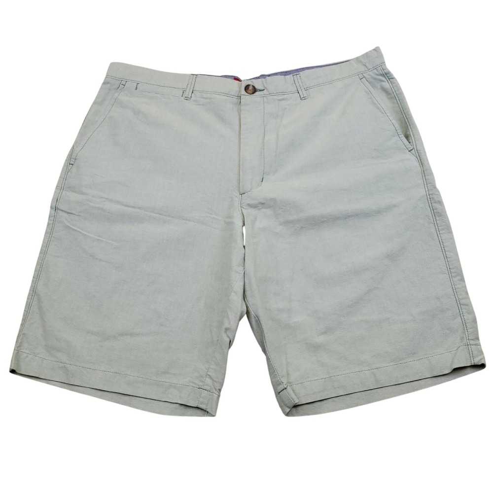 Merona Flat Front Mint Green Chambray 100% Cotton Chino Shorts Size 36